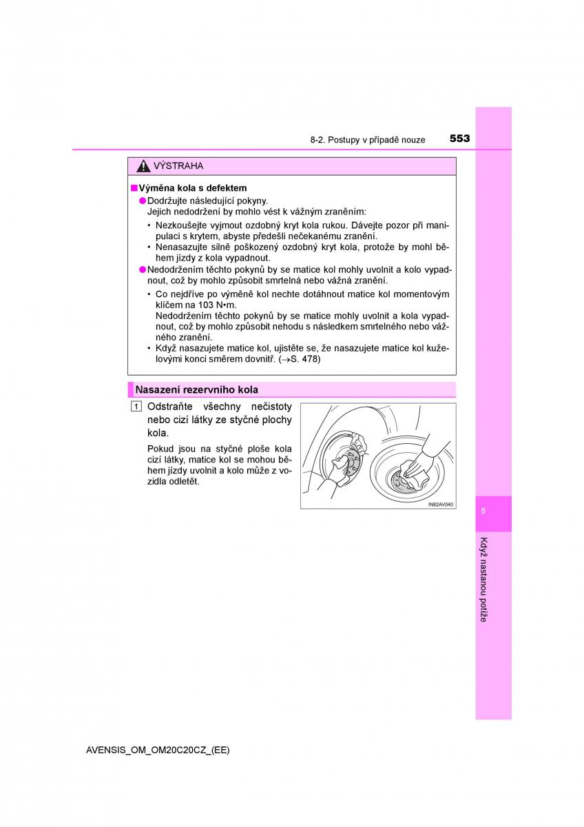 Toyota Avensis IV 4 navod k obsludze / page 553