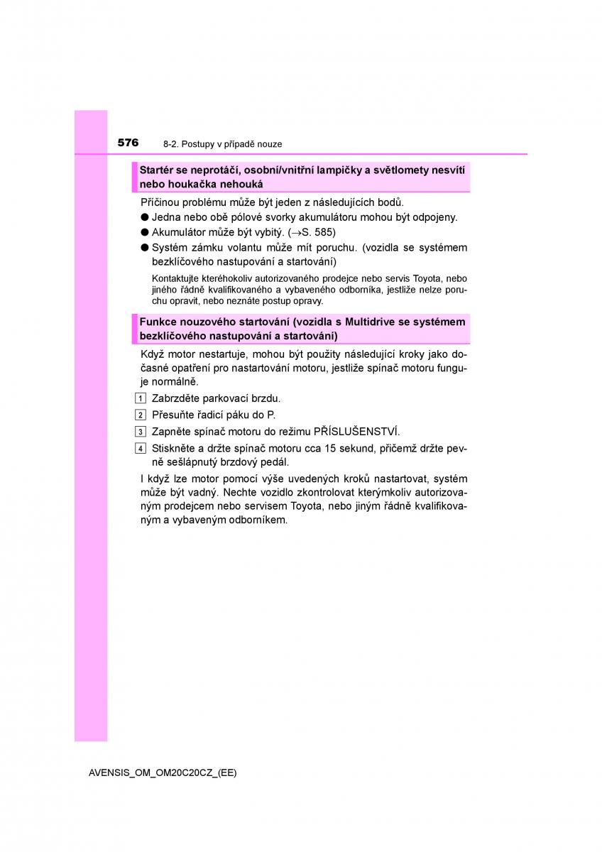 Toyota Avensis IV 4 navod k obsludze / page 576