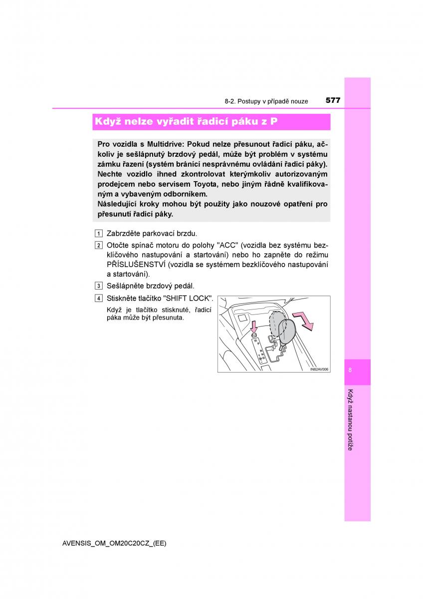 Toyota Avensis IV 4 navod k obsludze / page 577