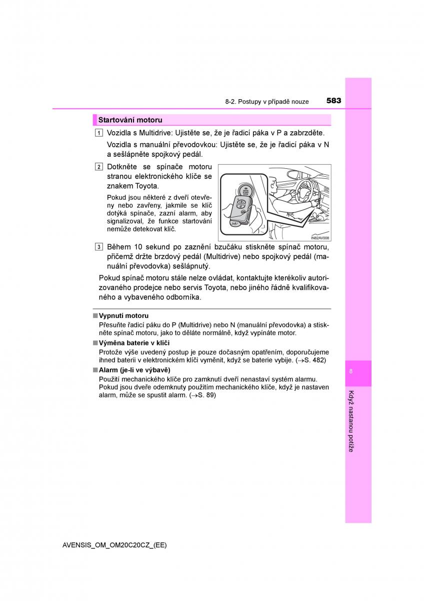 Toyota Avensis IV 4 navod k obsludze / page 583