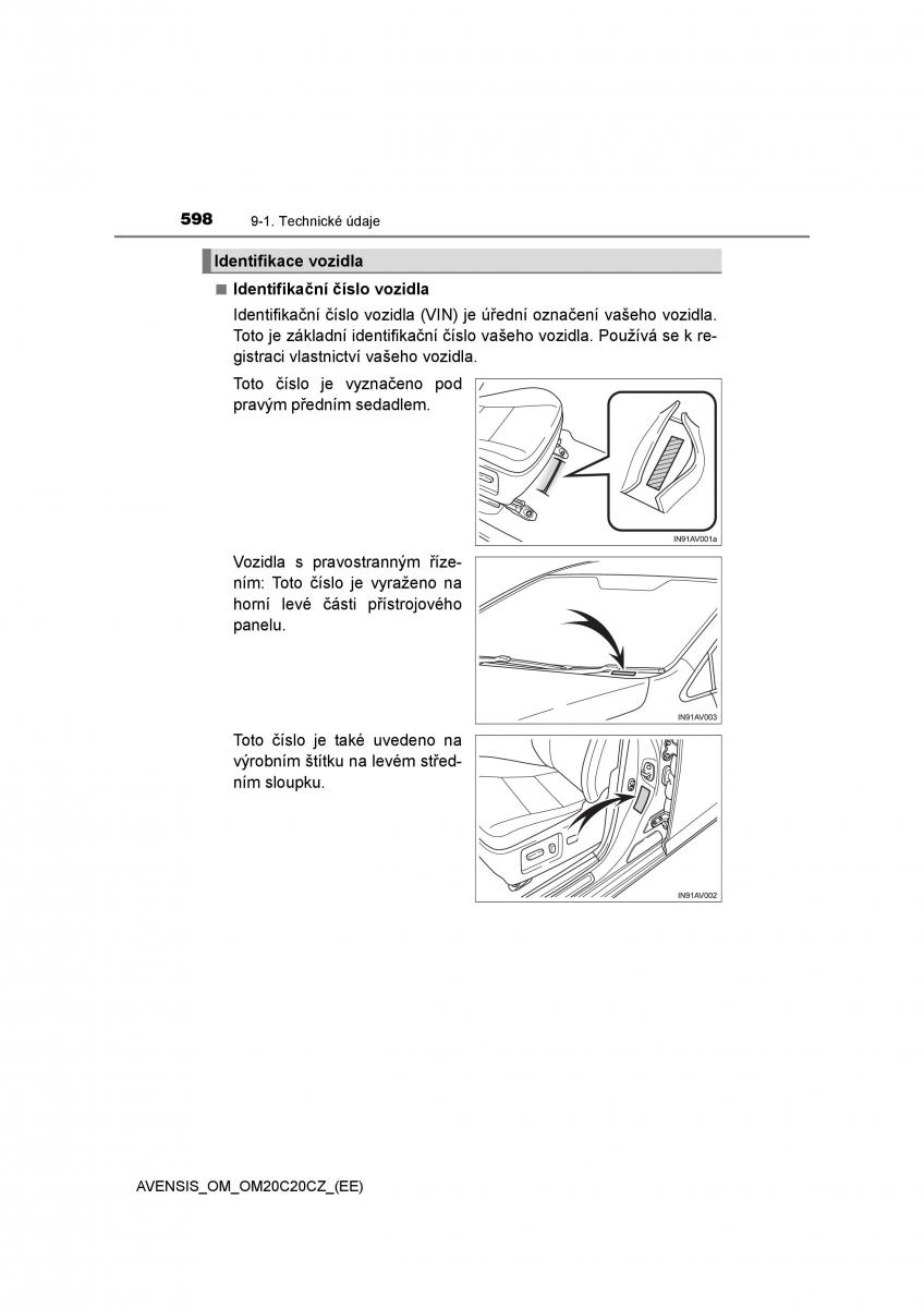 Toyota Avensis IV 4 navod k obsludze / page 598