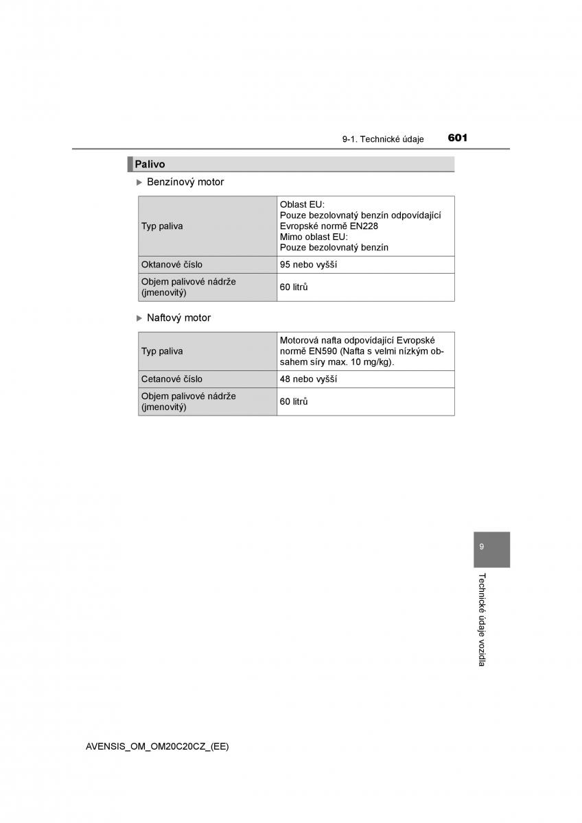 Toyota Avensis IV 4 navod k obsludze / page 601