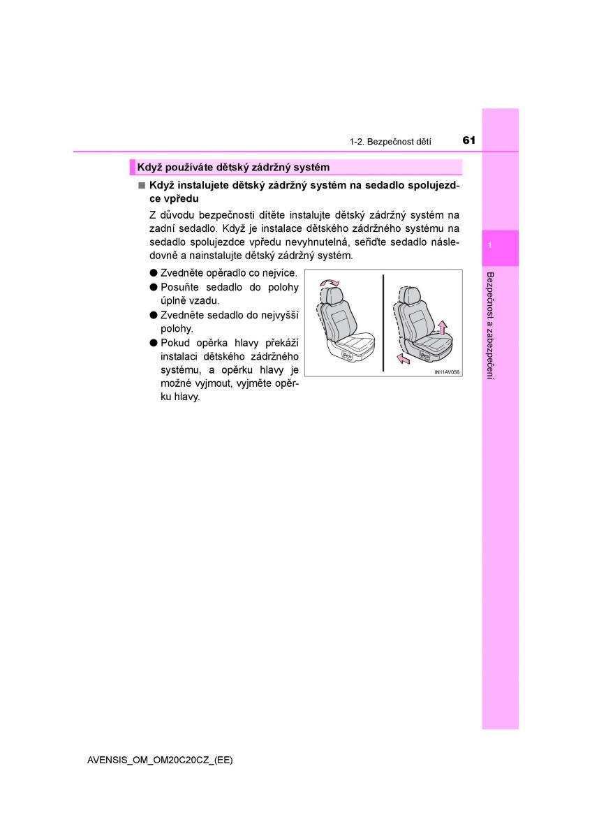 Toyota Avensis IV 4 navod k obsludze / page 61