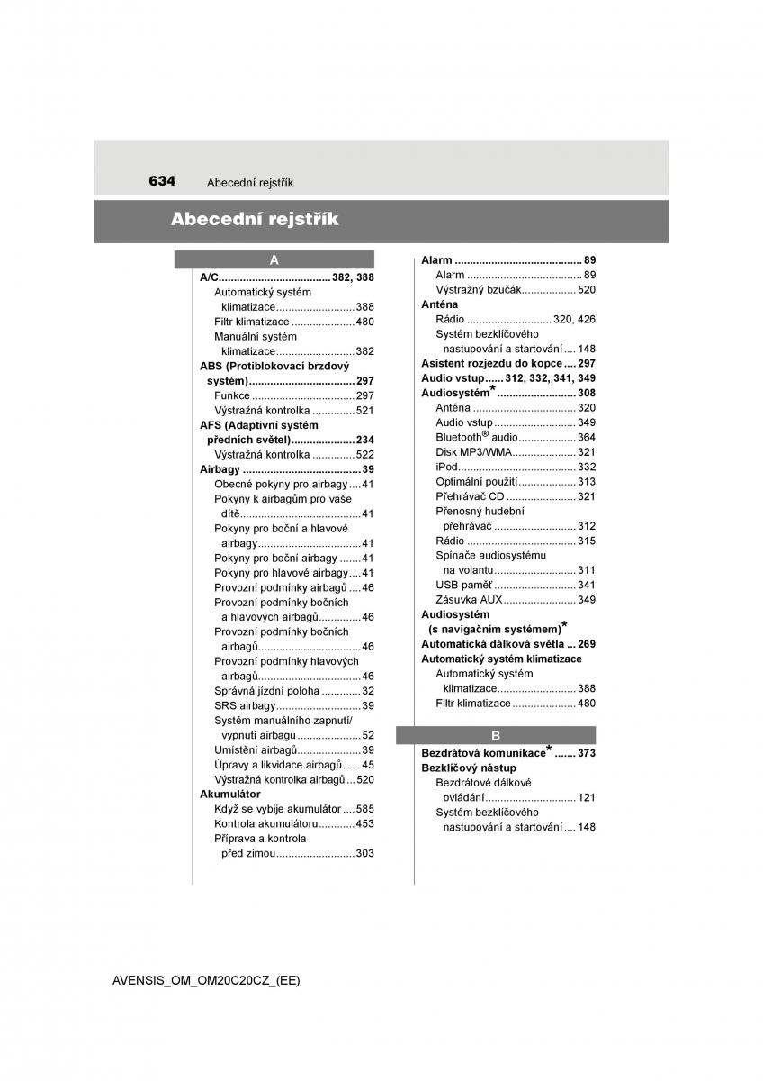 Toyota Avensis IV 4 navod k obsludze / page 634