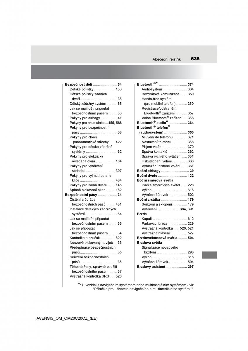 Toyota Avensis IV 4 navod k obsludze / page 635