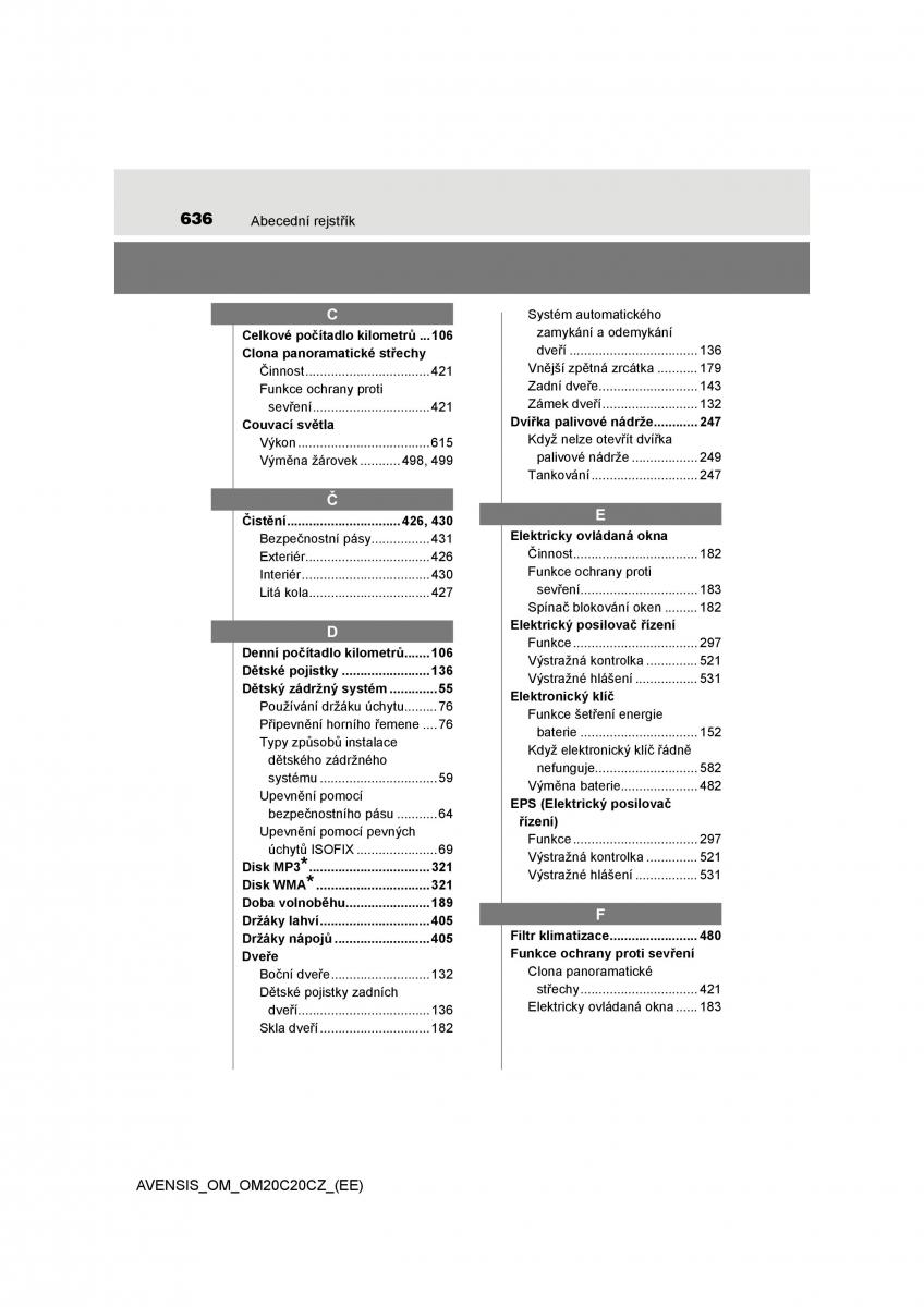 Toyota Avensis IV 4 navod k obsludze / page 636