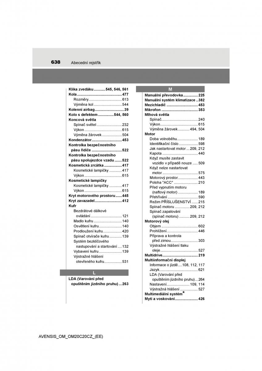 Toyota Avensis IV 4 navod k obsludze / page 638