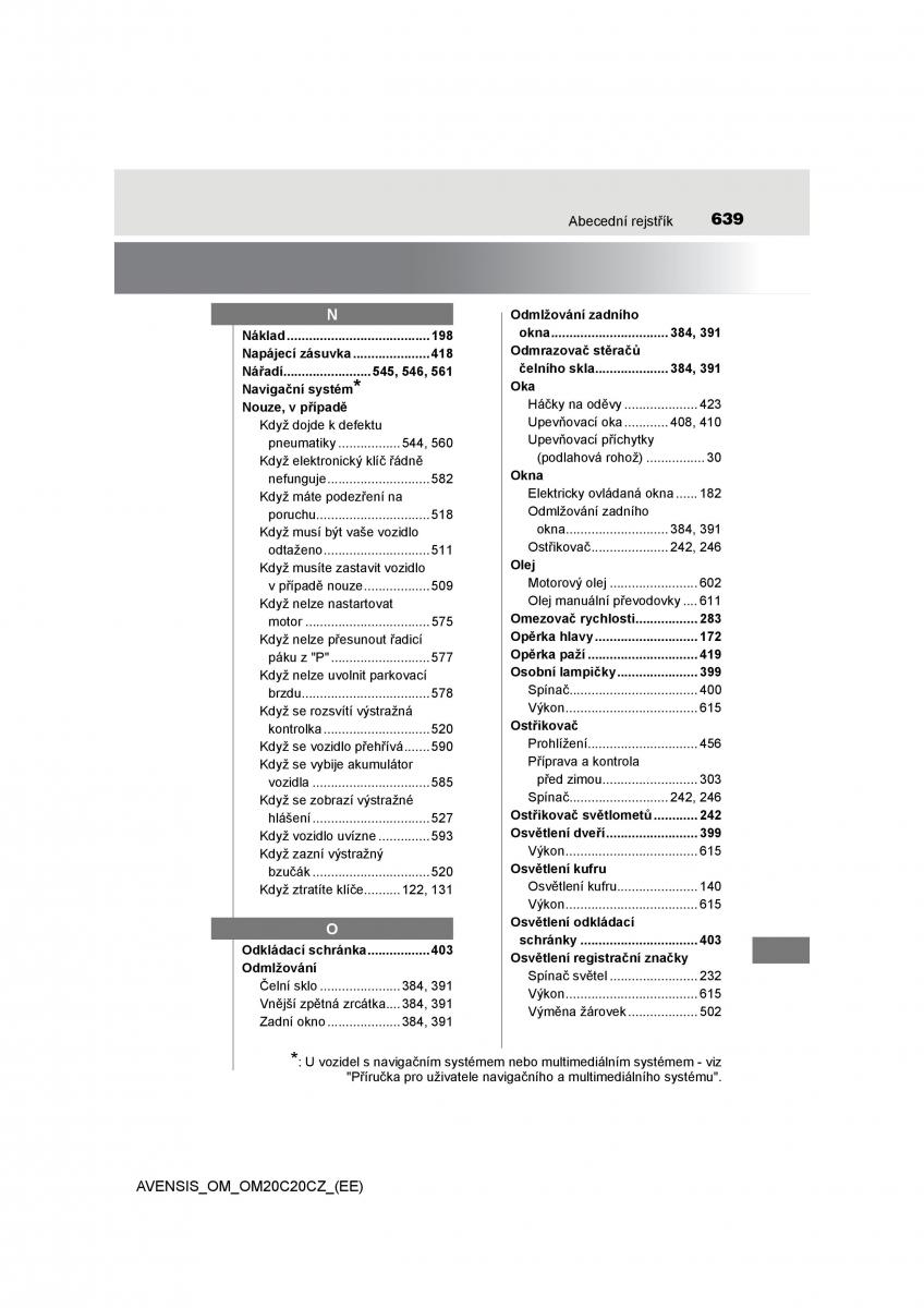 Toyota Avensis IV 4 navod k obsludze / page 639