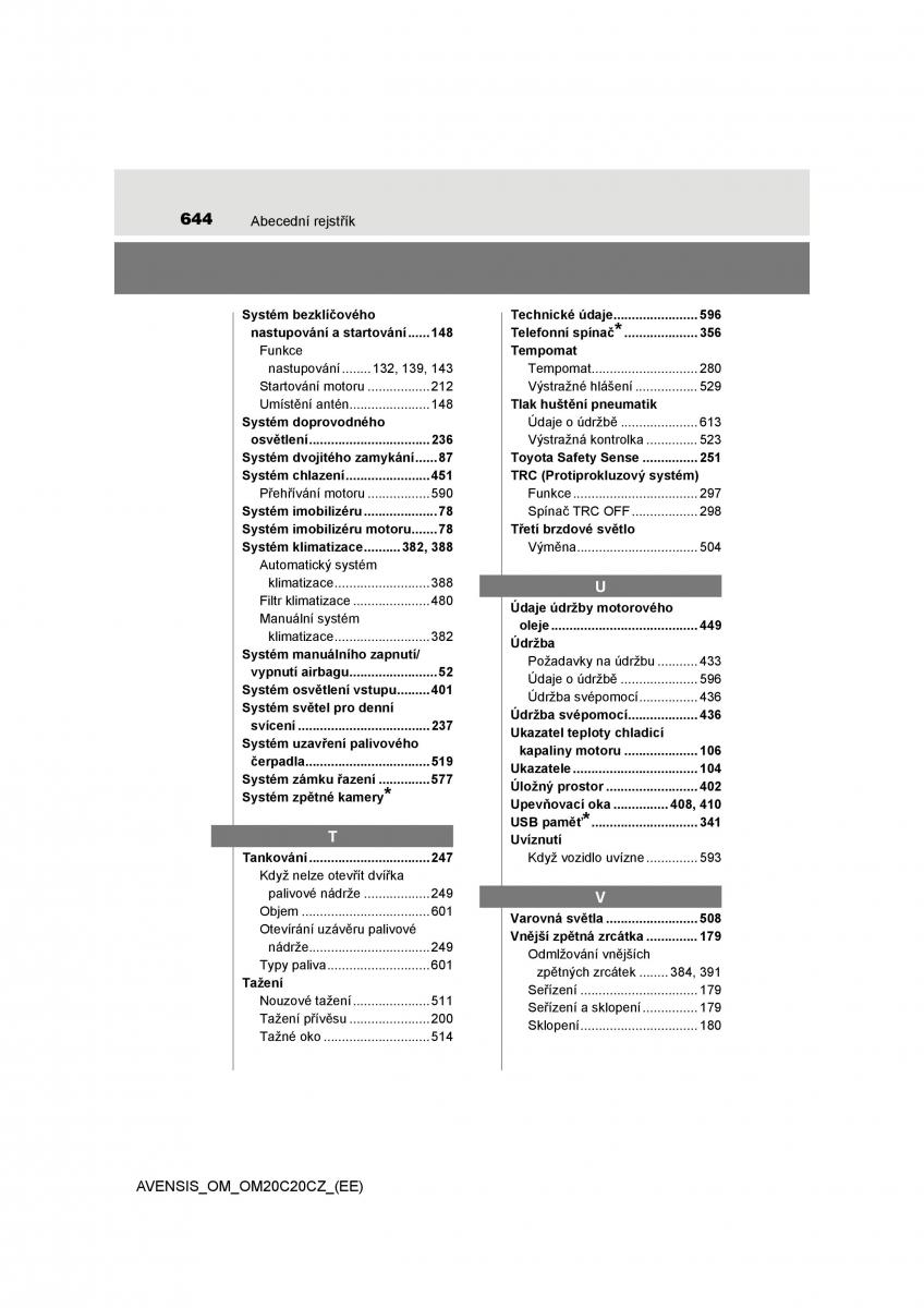 Toyota Avensis IV 4 navod k obsludze / page 644