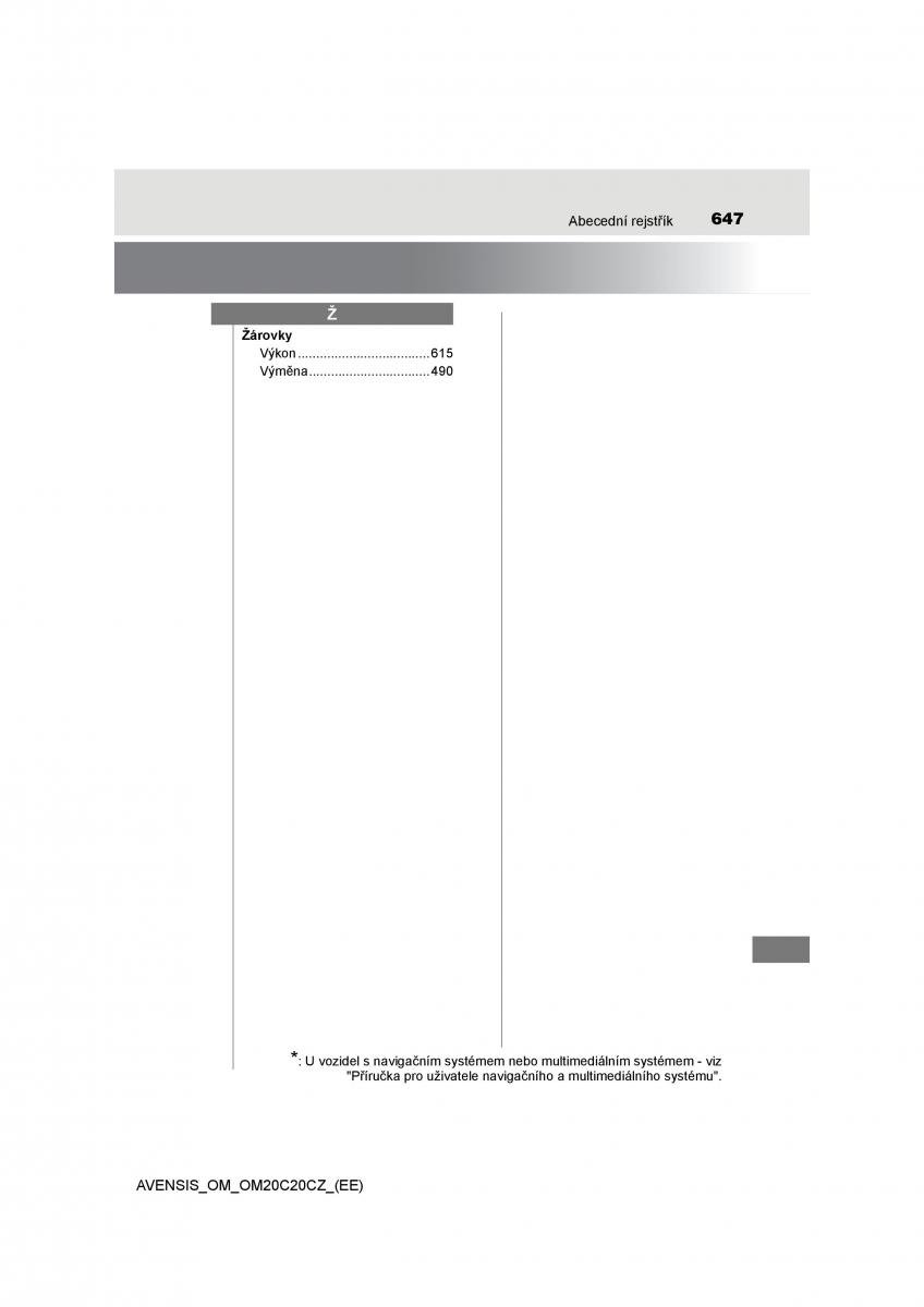 Toyota Avensis IV 4 navod k obsludze / page 647