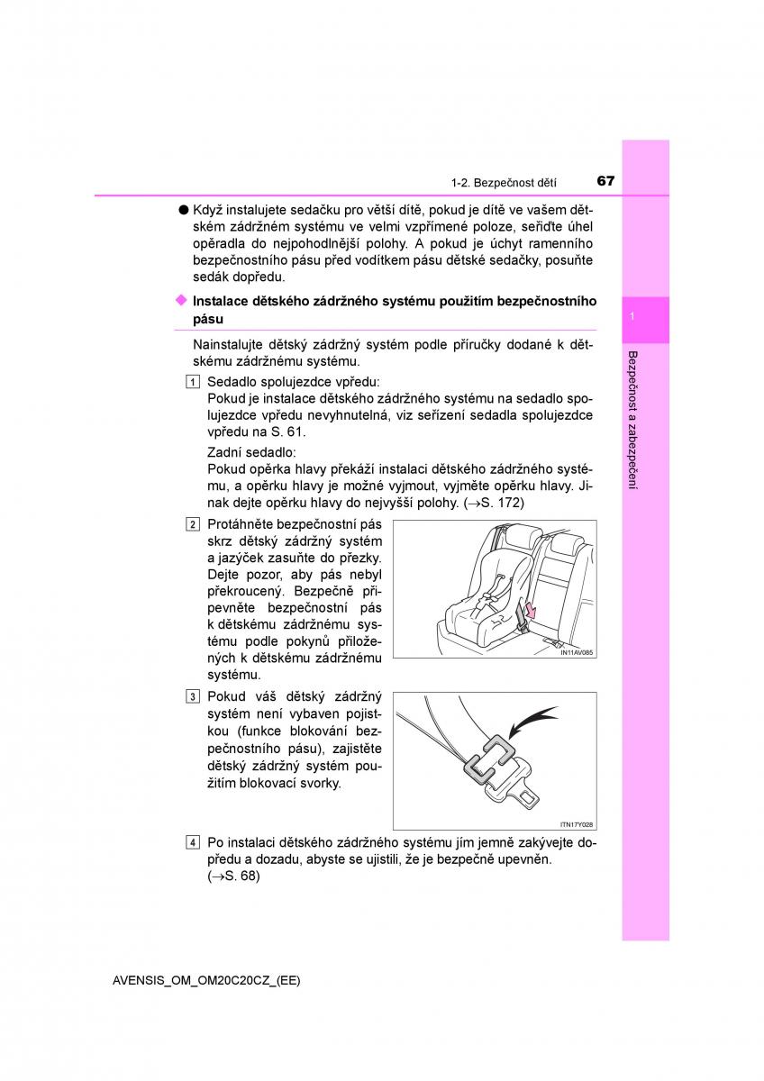 Toyota Avensis IV 4 navod k obsludze / page 67