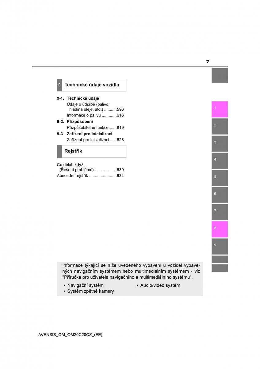 Toyota Avensis IV 4 navod k obsludze / page 7