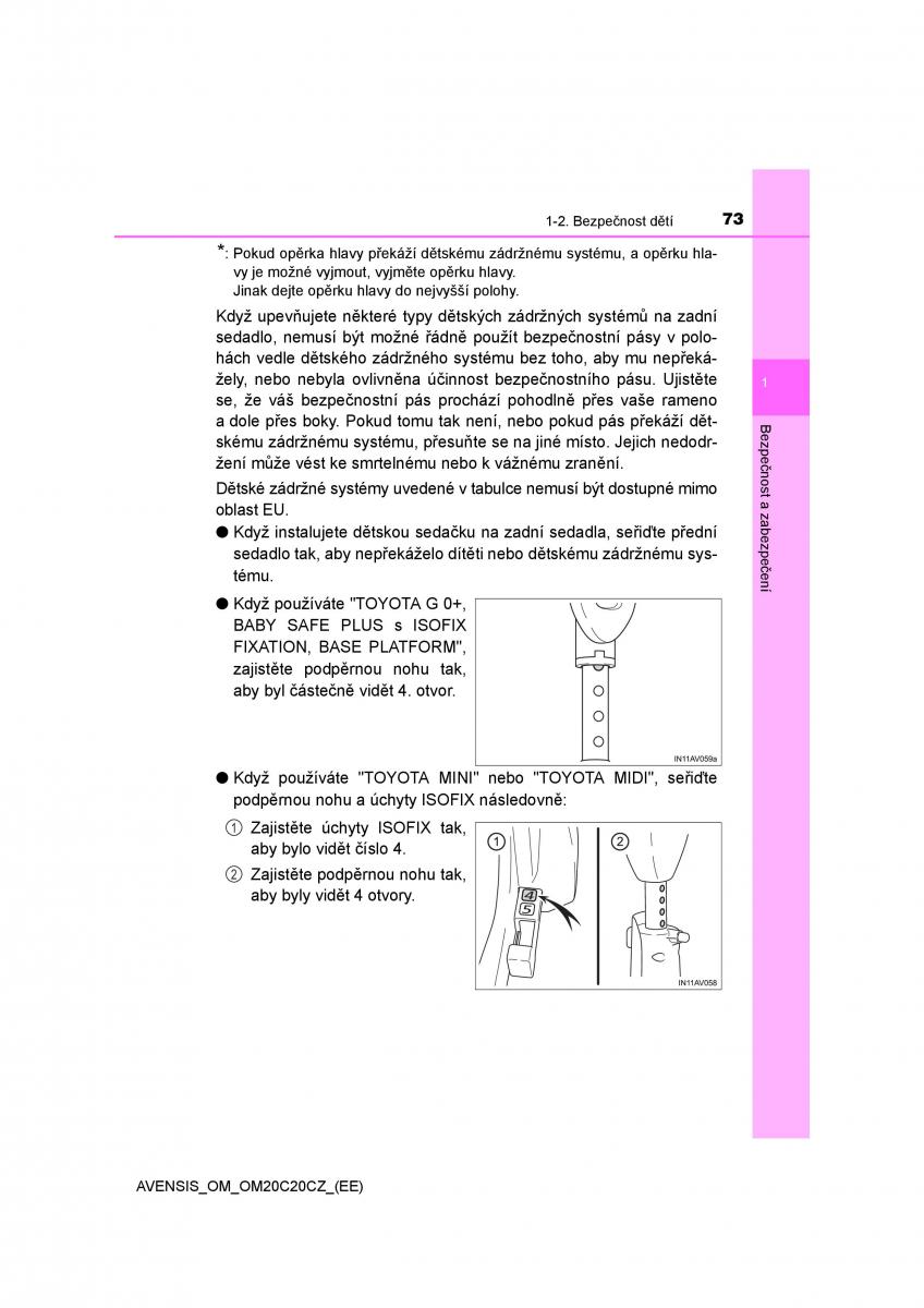 Toyota Avensis IV 4 navod k obsludze / page 73