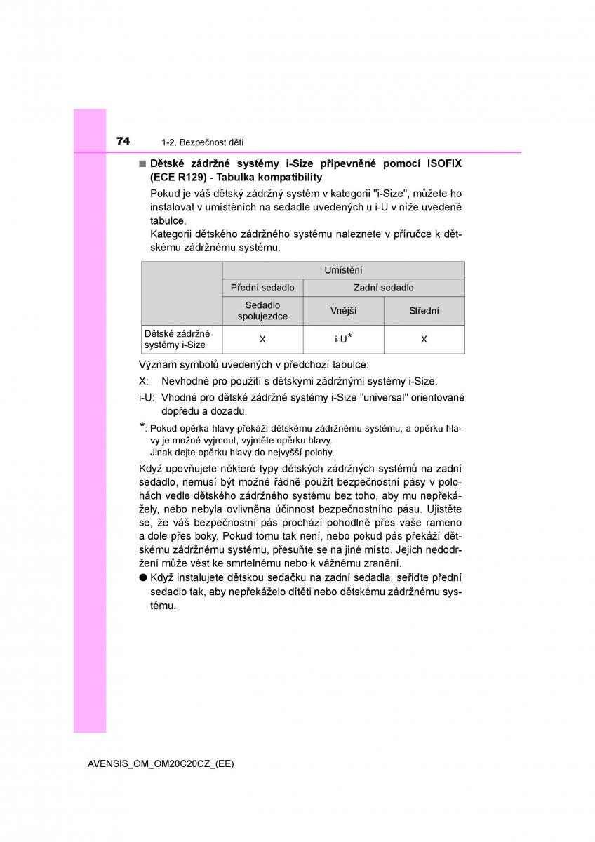 Toyota Avensis IV 4 navod k obsludze / page 74