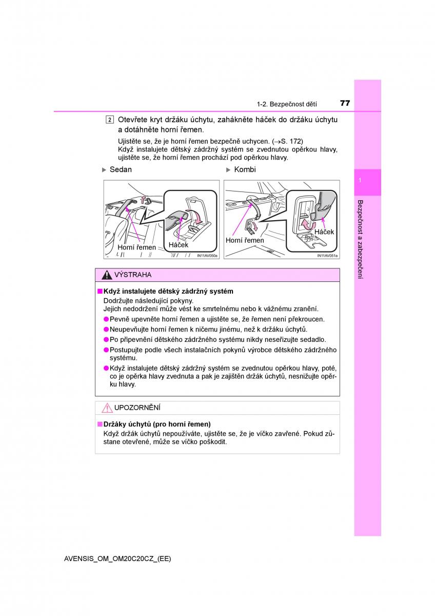 Toyota Avensis IV 4 navod k obsludze / page 77