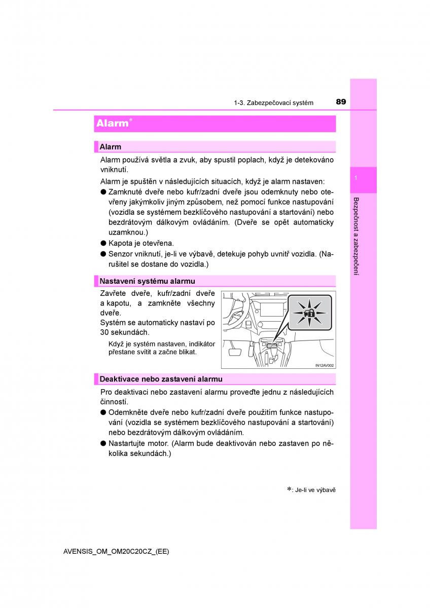 Toyota Avensis IV 4 navod k obsludze / page 89