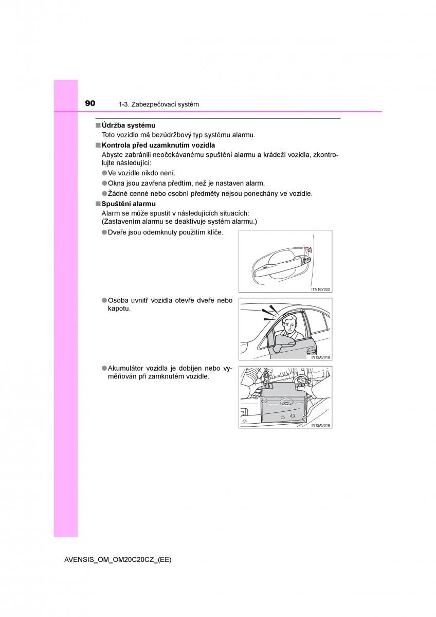 Toyota Avensis IV 4 navod k obsludze / page 90