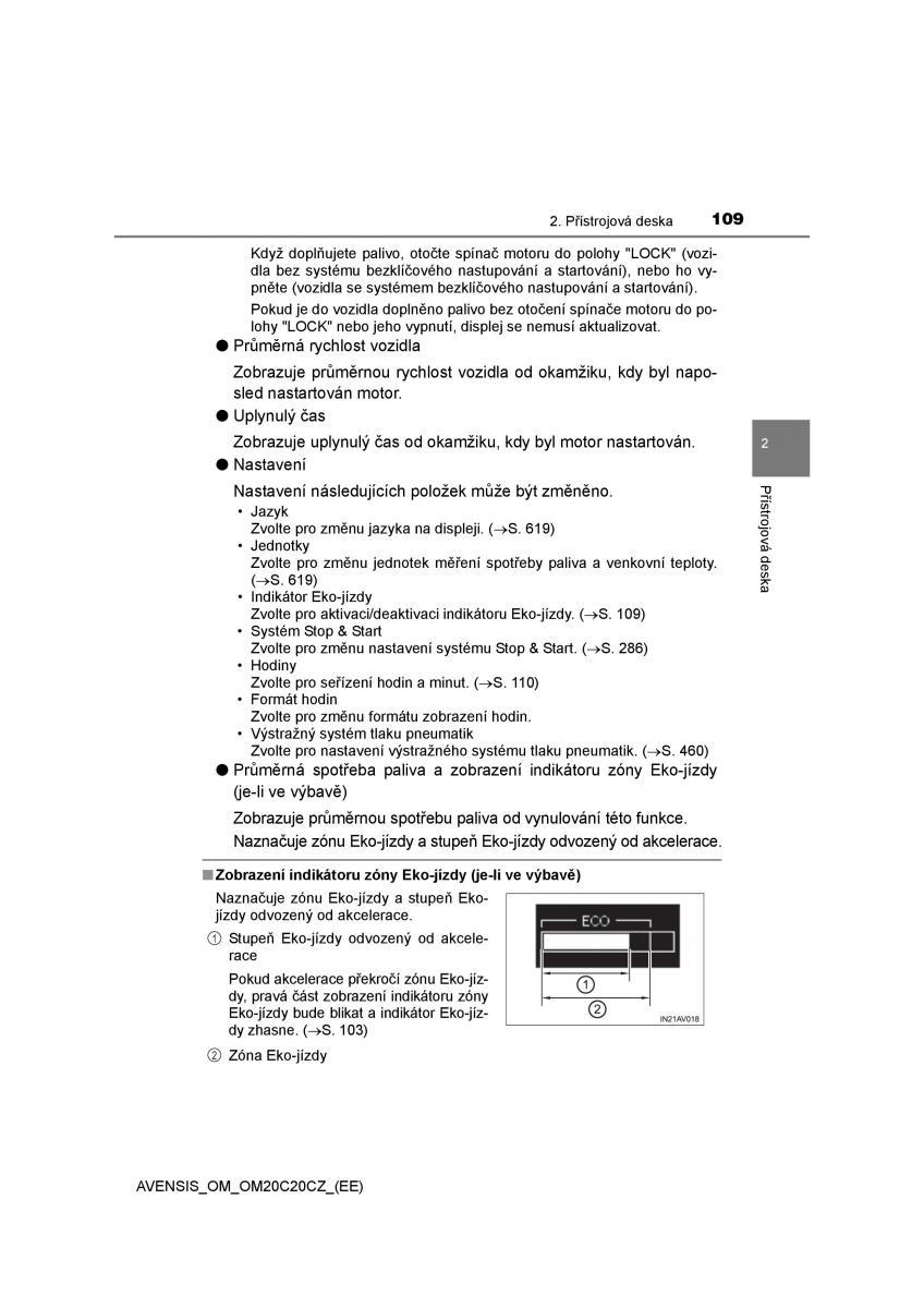 Toyota Avensis IV 4 navod k obsludze / page 109