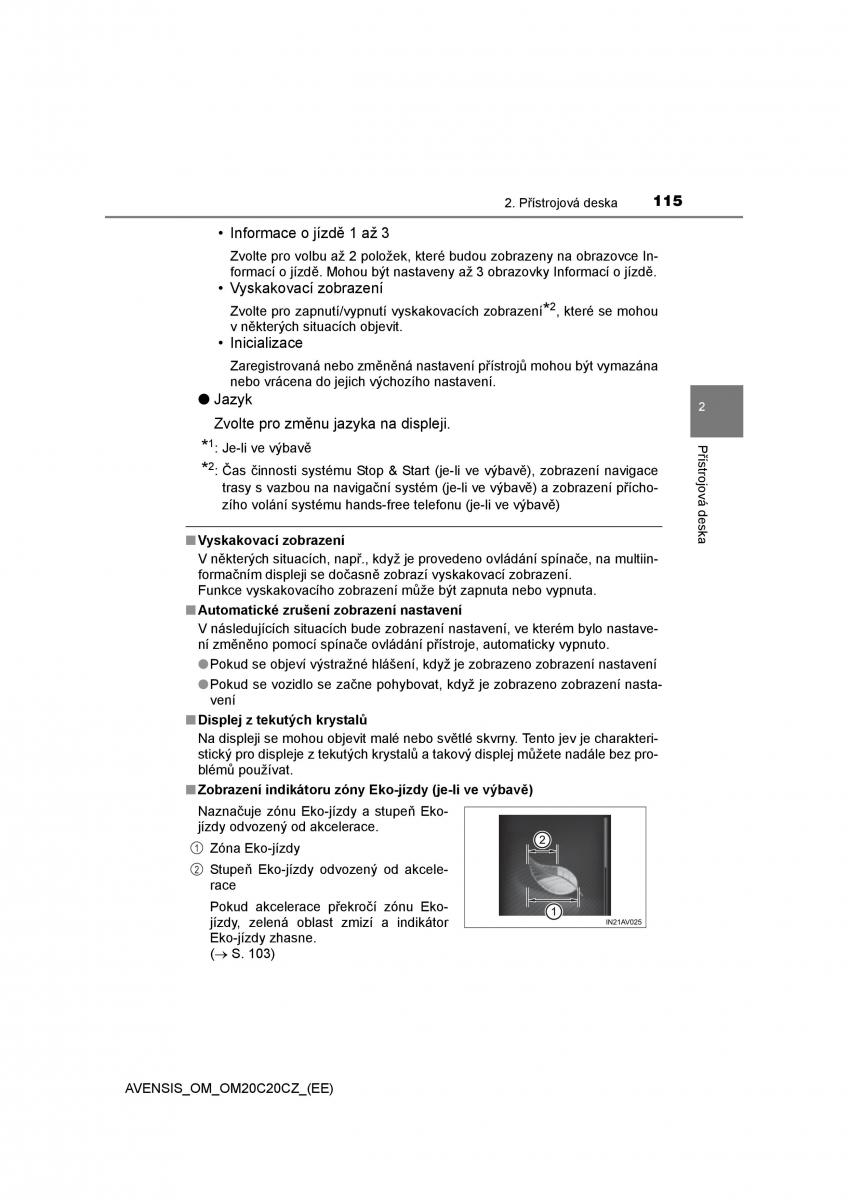 Toyota Avensis IV 4 navod k obsludze / page 115