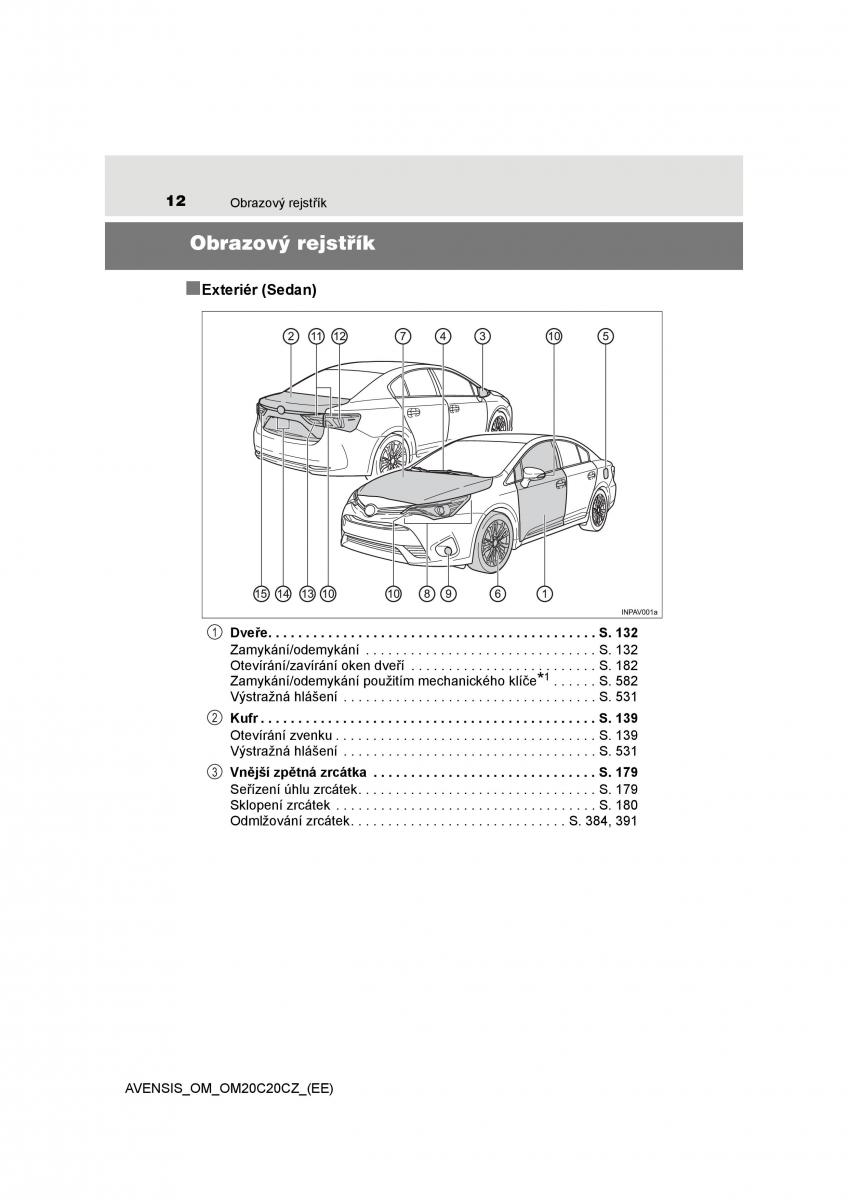 Toyota Avensis IV 4 navod k obsludze / page 12