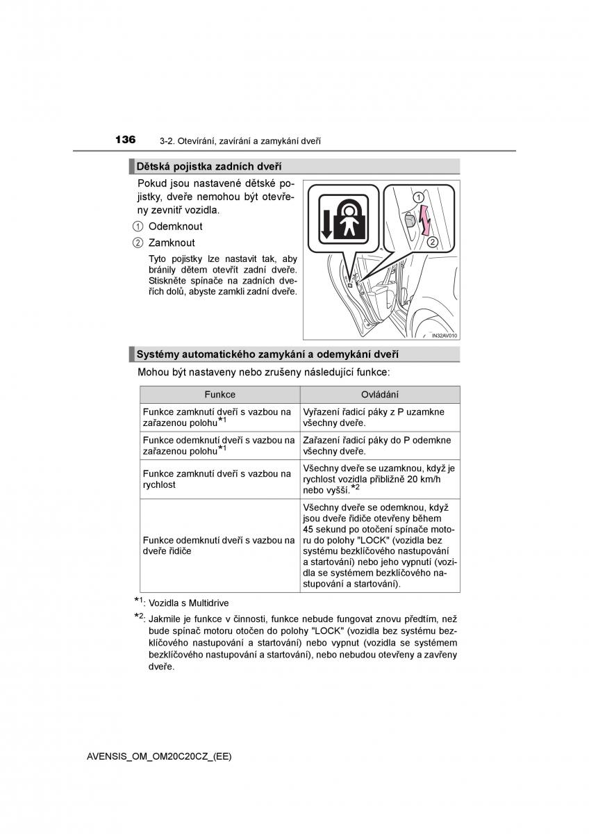 Toyota Avensis IV 4 navod k obsludze / page 136