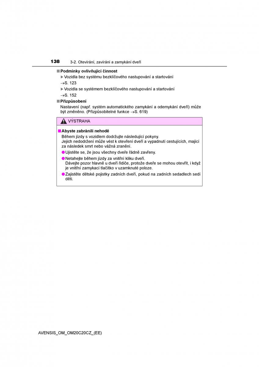 Toyota Avensis IV 4 navod k obsludze / page 138