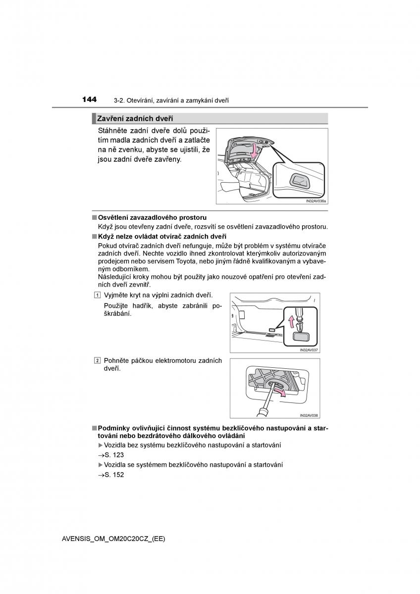 Toyota Avensis IV 4 navod k obsludze / page 144