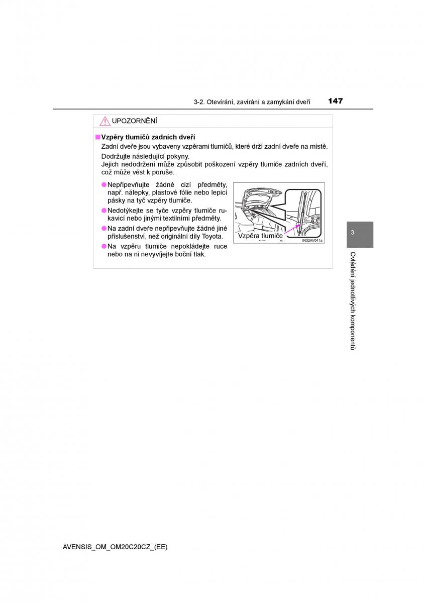 Toyota Avensis IV 4 navod k obsludze / page 147