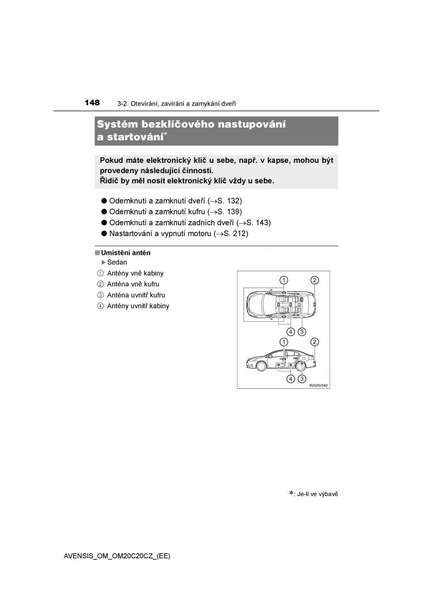 Toyota Avensis IV 4 navod k obsludze / page 148