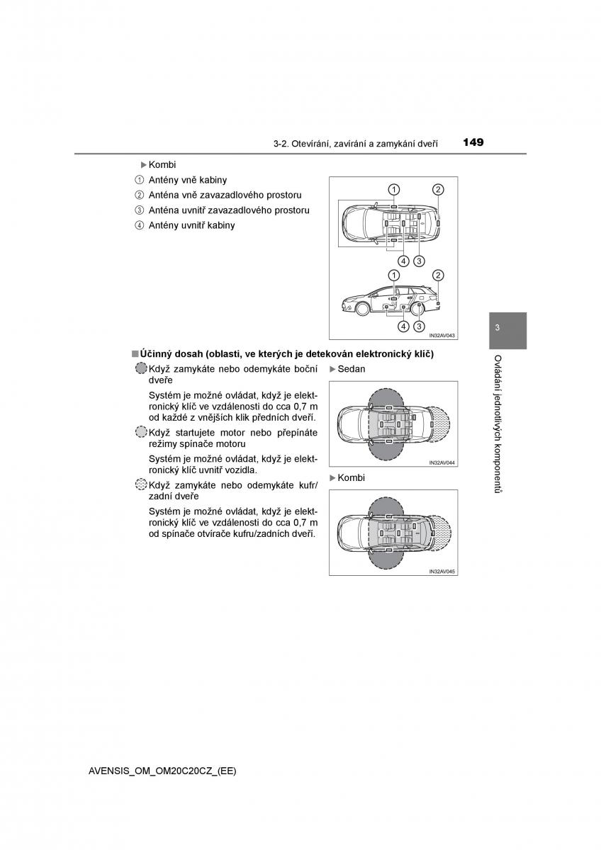 Toyota Avensis IV 4 navod k obsludze / page 149