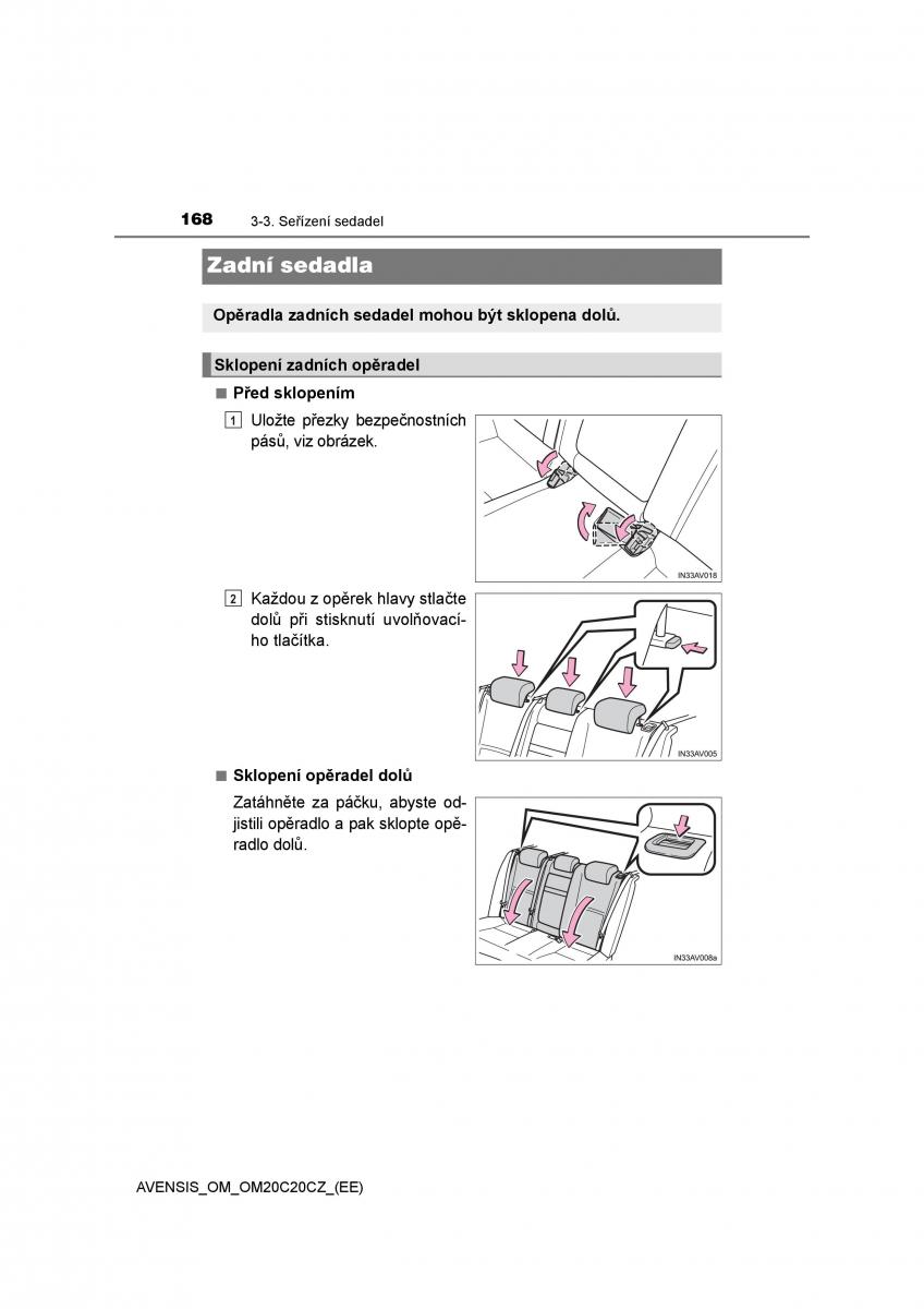 Toyota Avensis IV 4 navod k obsludze / page 168