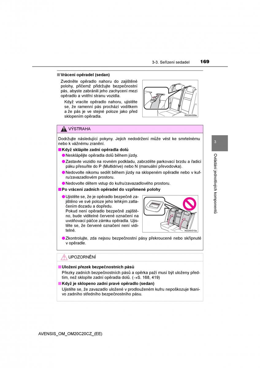 Toyota Avensis IV 4 navod k obsludze / page 169