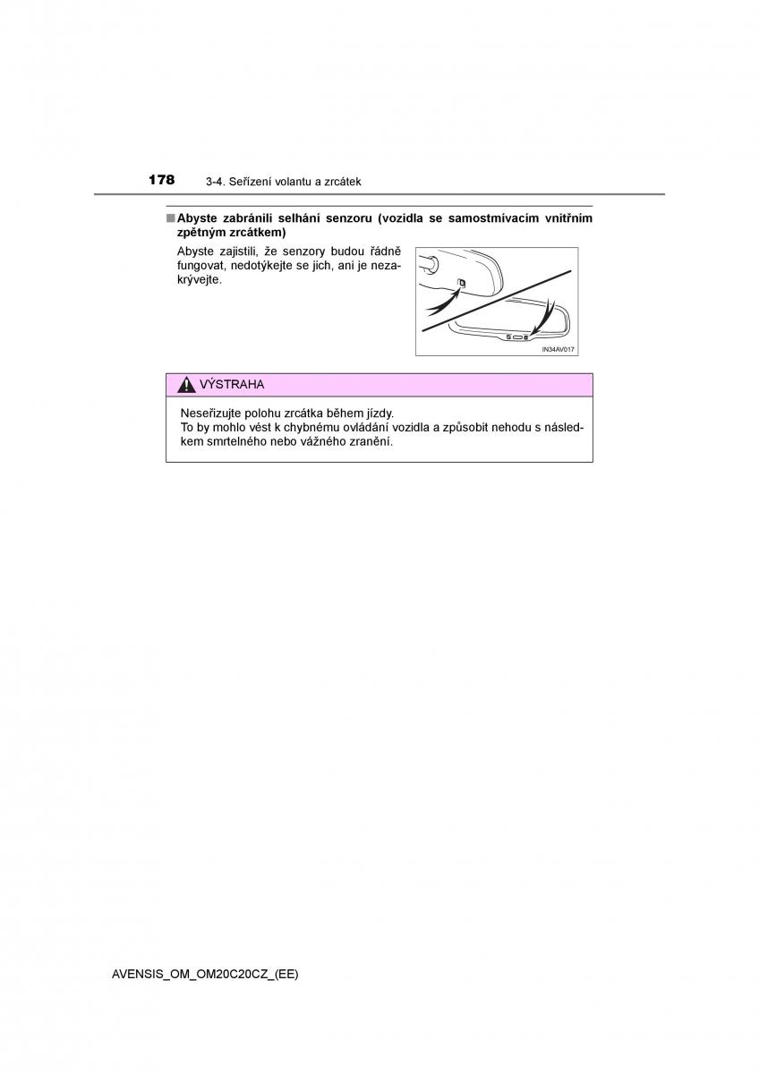 Toyota Avensis IV 4 navod k obsludze / page 178
