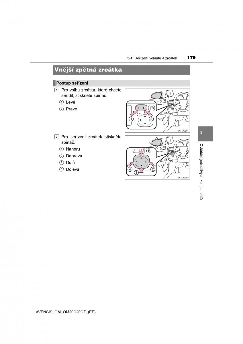 Toyota Avensis IV 4 navod k obsludze / page 179