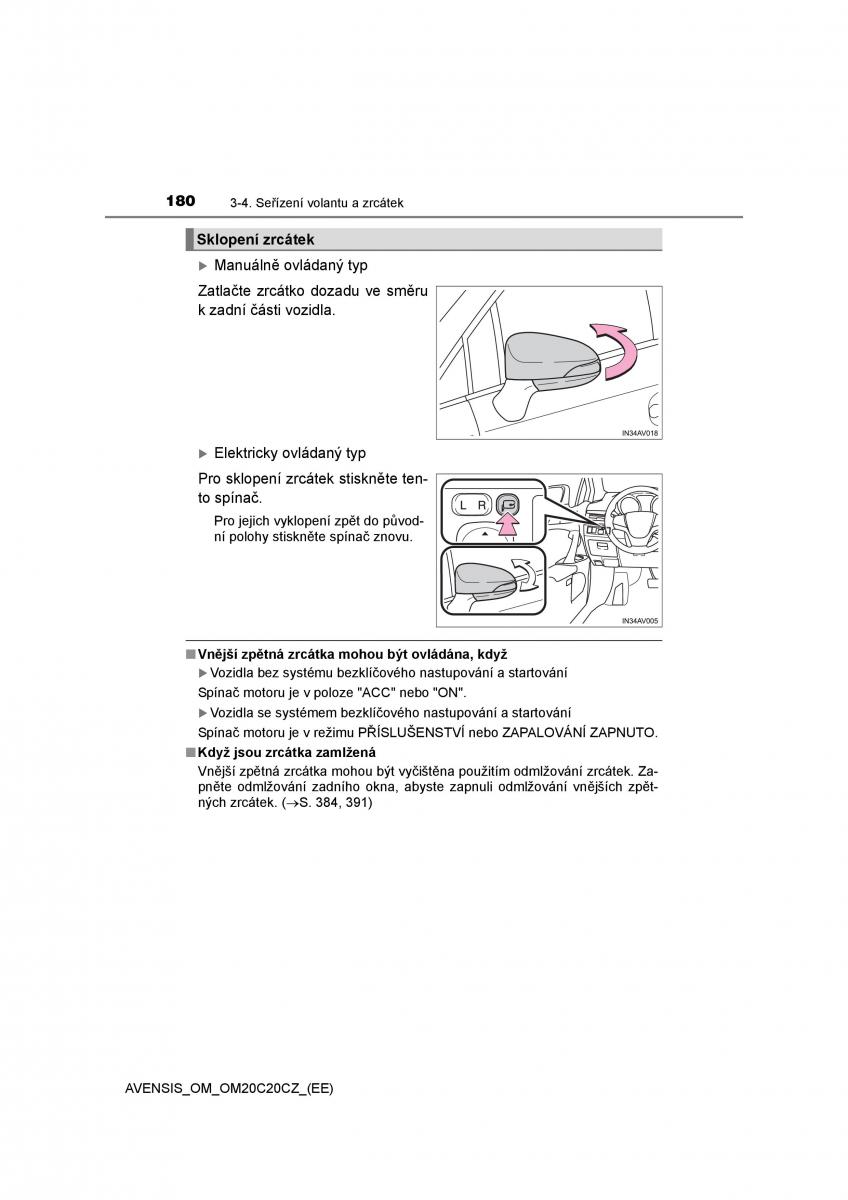 Toyota Avensis IV 4 navod k obsludze / page 180