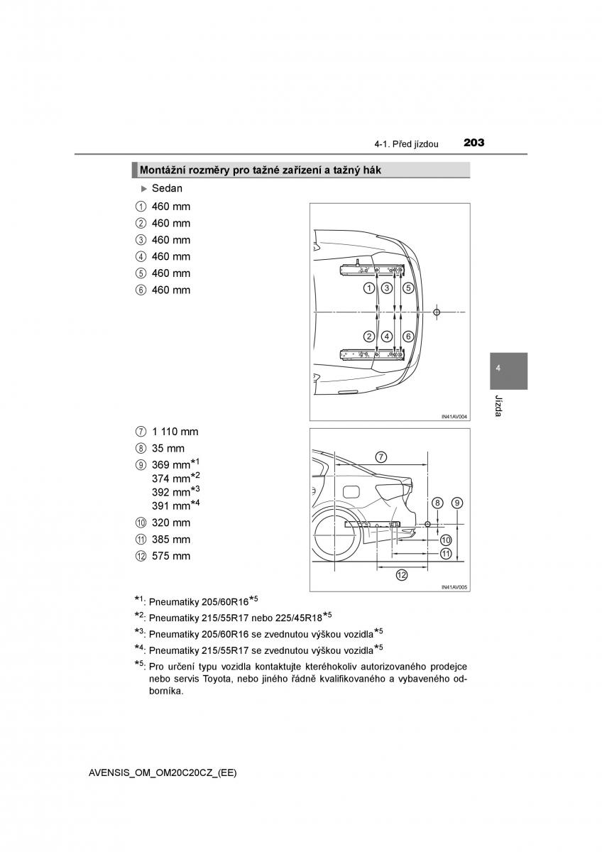 Toyota Avensis IV 4 navod k obsludze / page 203