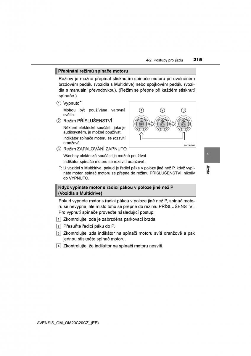 Toyota Avensis IV 4 navod k obsludze / page 215