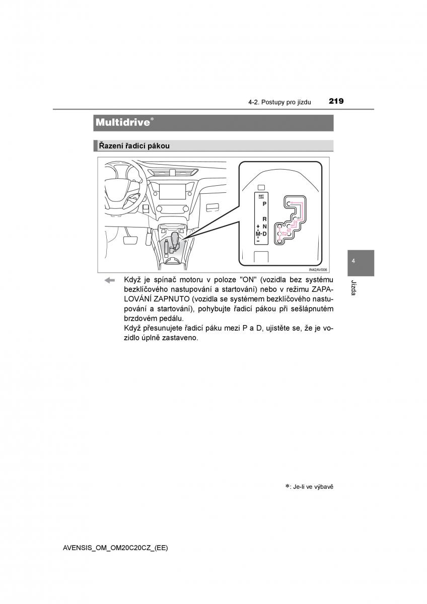 Toyota Avensis IV 4 navod k obsludze / page 219