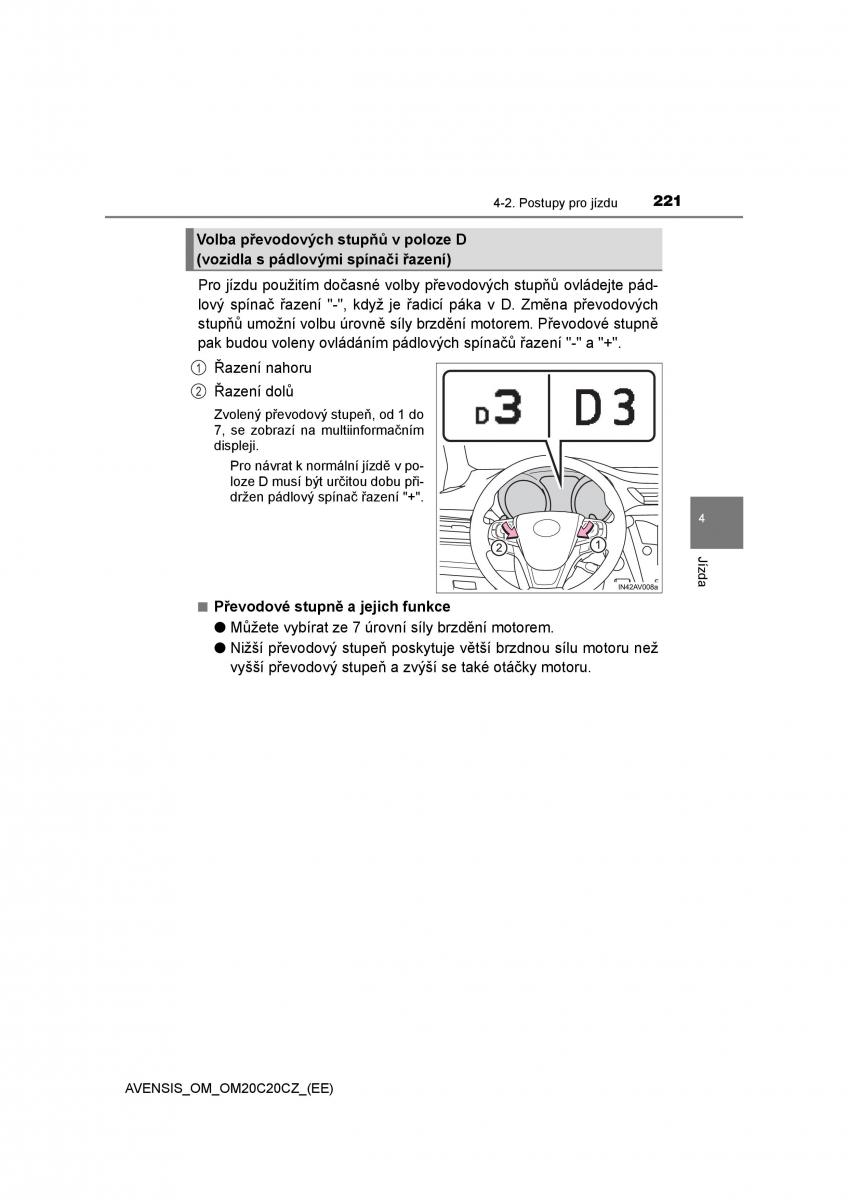 Toyota Avensis IV 4 navod k obsludze / page 221