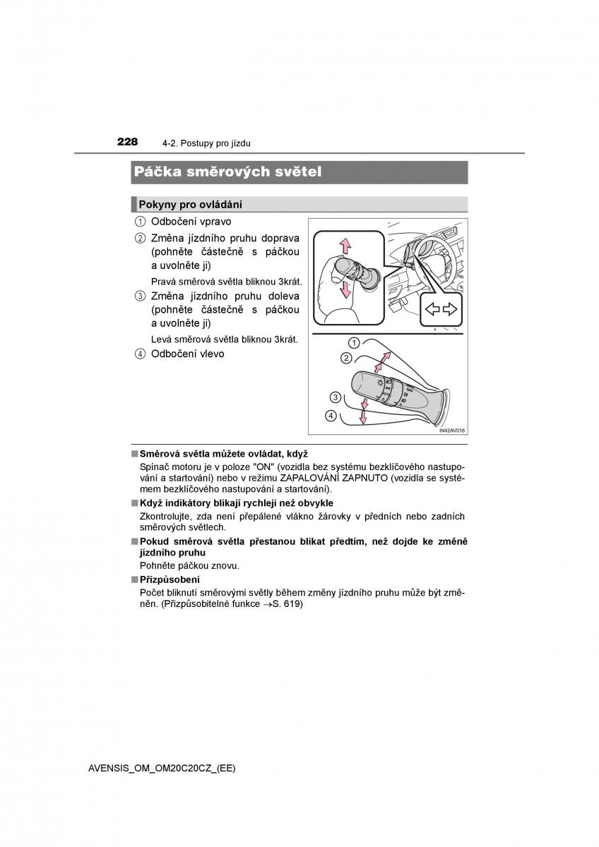 Toyota Avensis IV 4 navod k obsludze / page 228