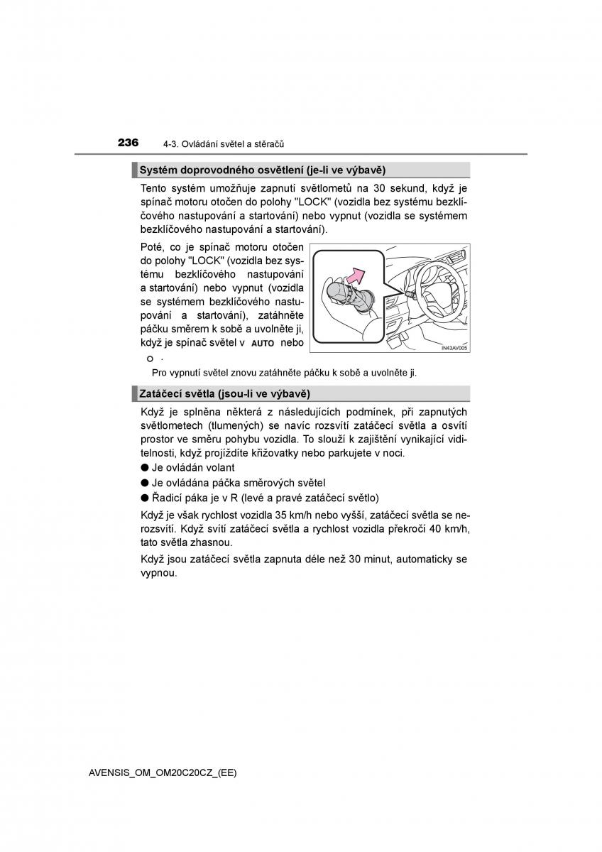 Toyota Avensis IV 4 navod k obsludze / page 236