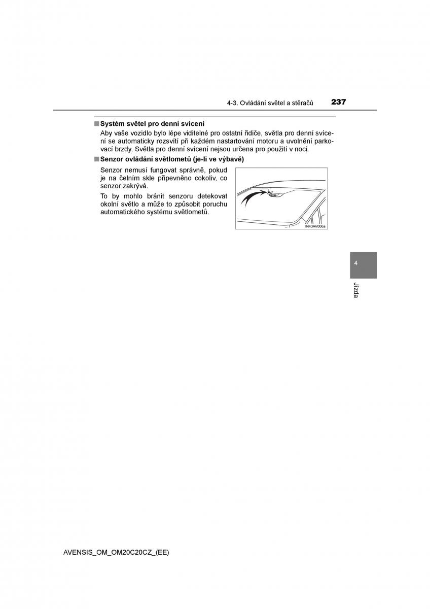 Toyota Avensis IV 4 navod k obsludze / page 237