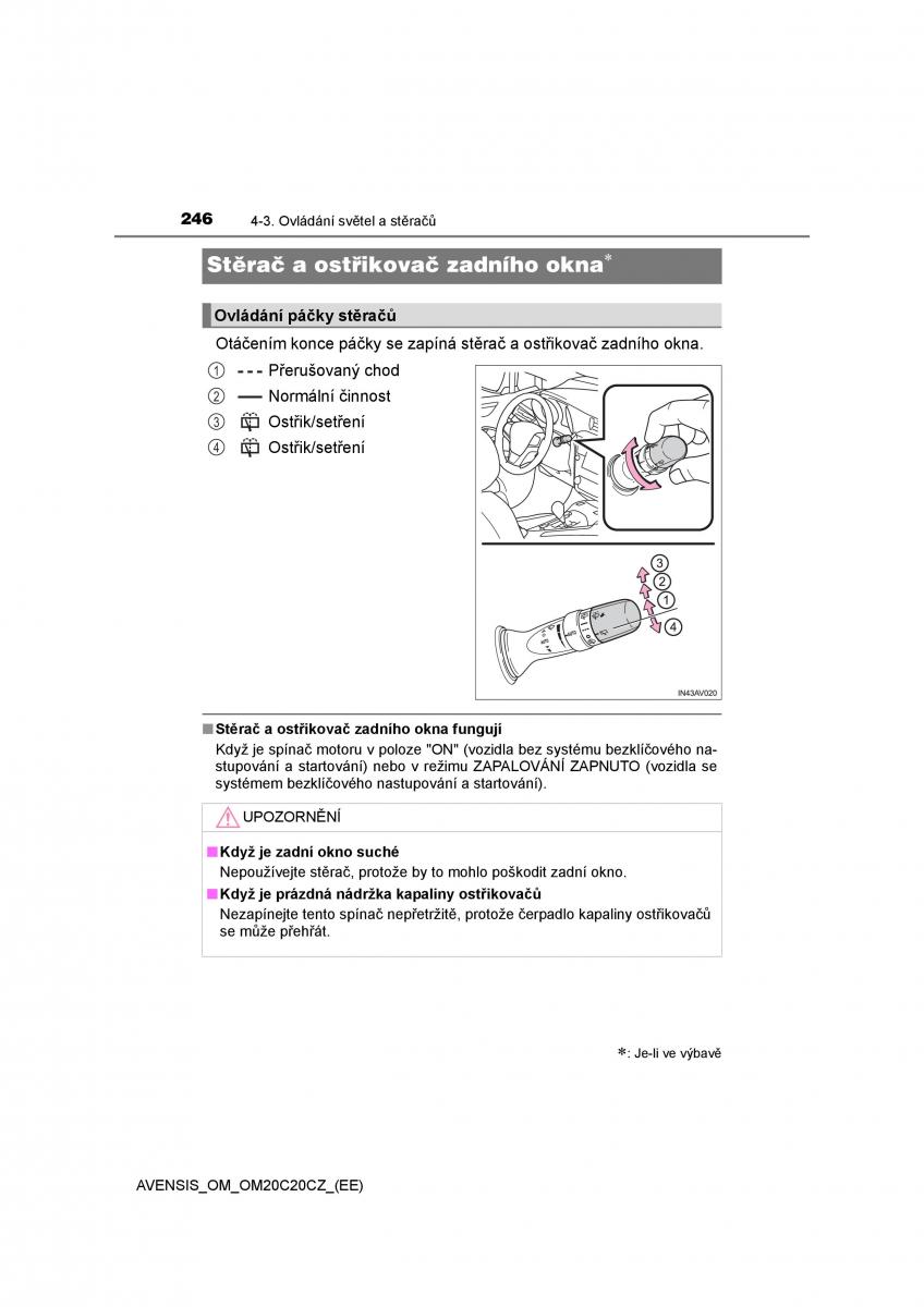 Toyota Avensis IV 4 navod k obsludze / page 246