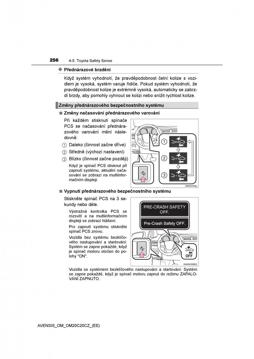 Toyota Avensis IV 4 navod k obsludze / page 256