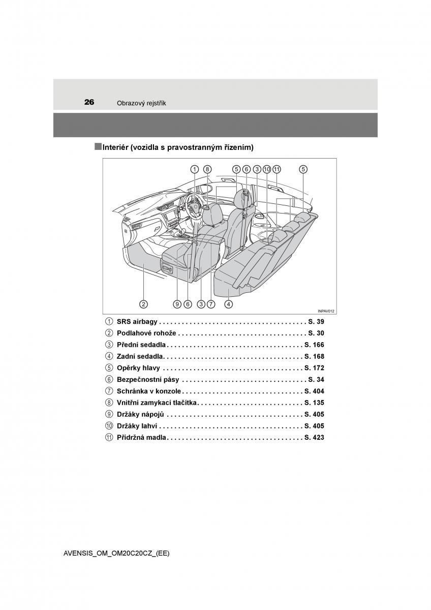 Toyota Avensis IV 4 navod k obsludze / page 26