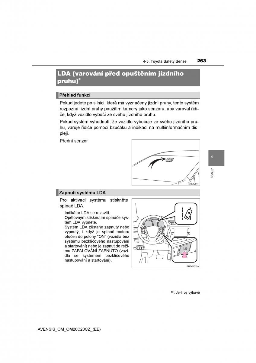 Toyota Avensis IV 4 navod k obsludze / page 263