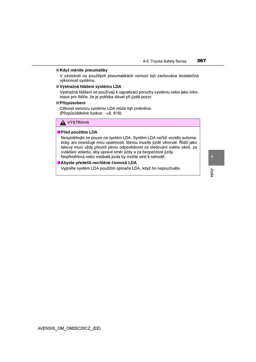 Toyota Avensis IV 4 navod k obsludze / page 267