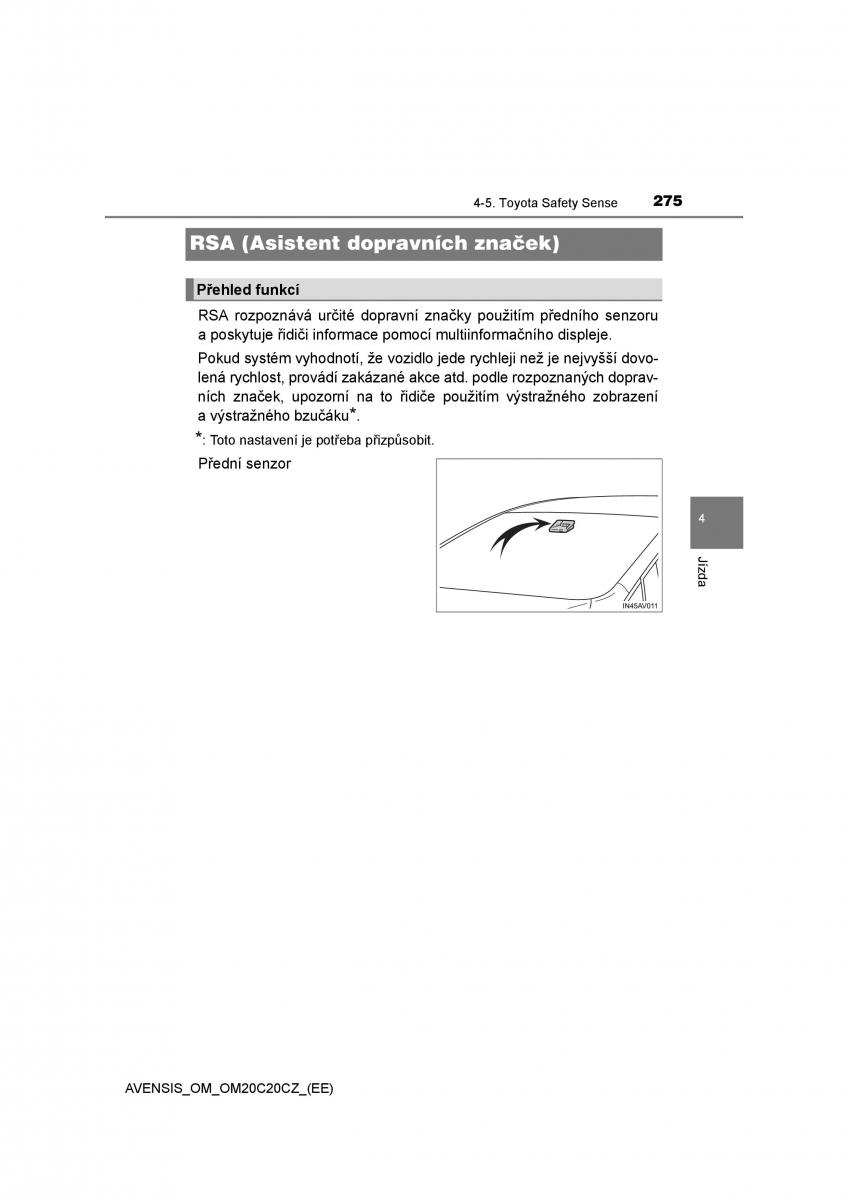 Toyota Avensis IV 4 navod k obsludze / page 275