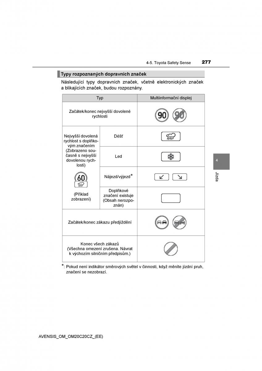 Toyota Avensis IV 4 navod k obsludze / page 277