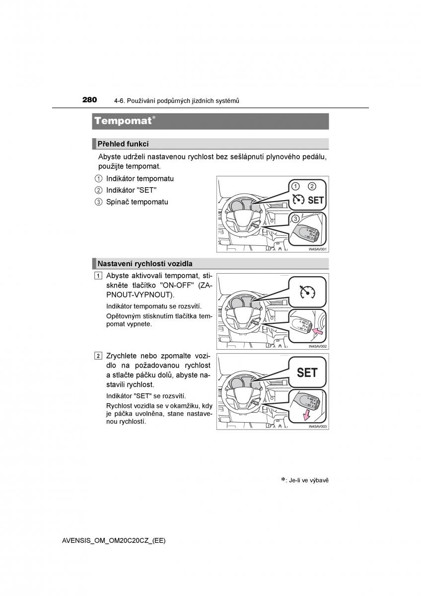 Toyota Avensis IV 4 navod k obsludze / page 280